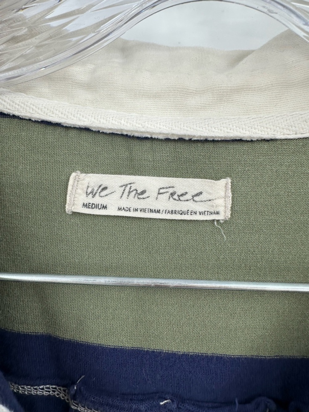 Free People Peyton Rugby Tee Women's Blue/Green Striped Size Medium - Picture 6 of 6